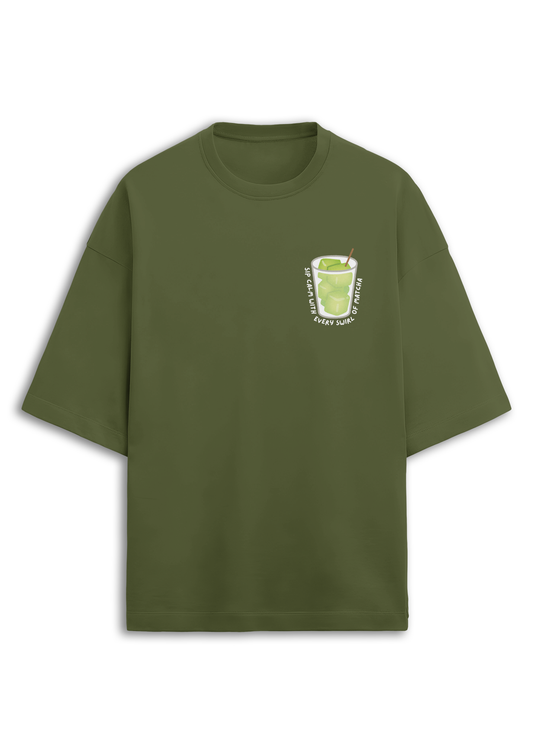 Sip Calm Matcha Oversized T-Shirt | Heavy Weight