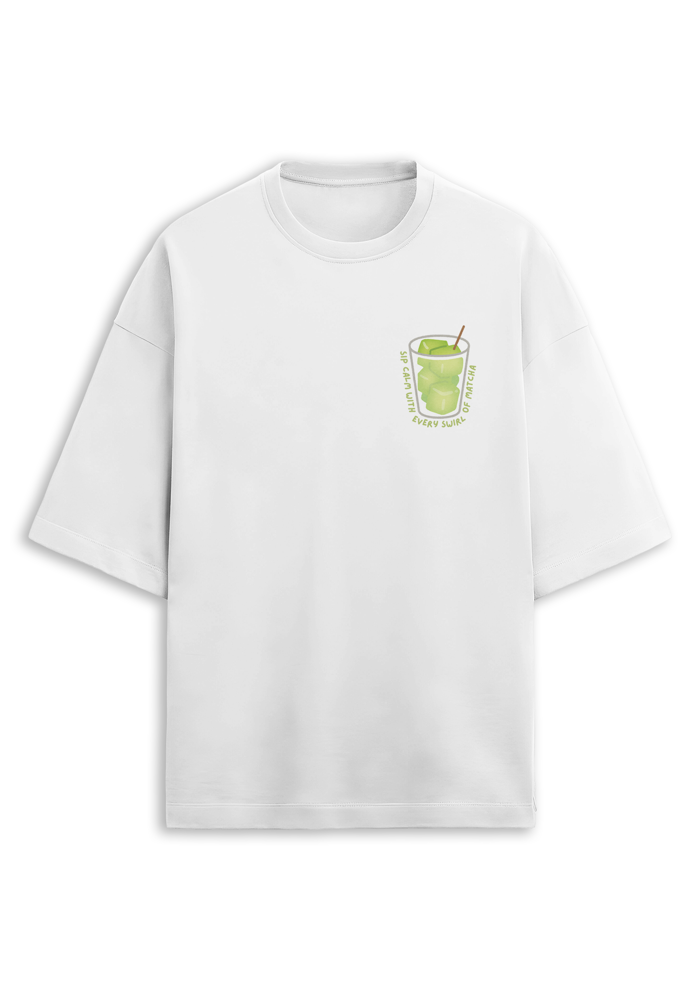 Sip Calm Matcha Oversized T-Shirt | Heavy Weight