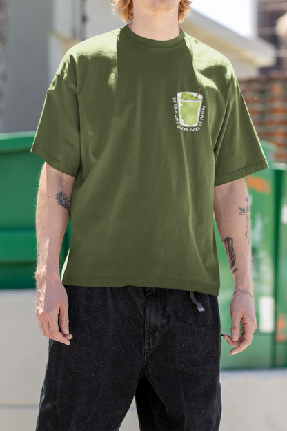 Sip Calm Matcha Oversized T-Shirt | Heavy Weight