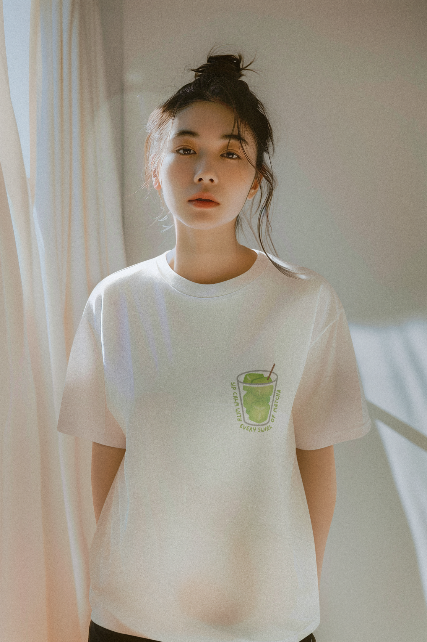 Sip Calm Matcha Oversized T-Shirt | Heavy Weight